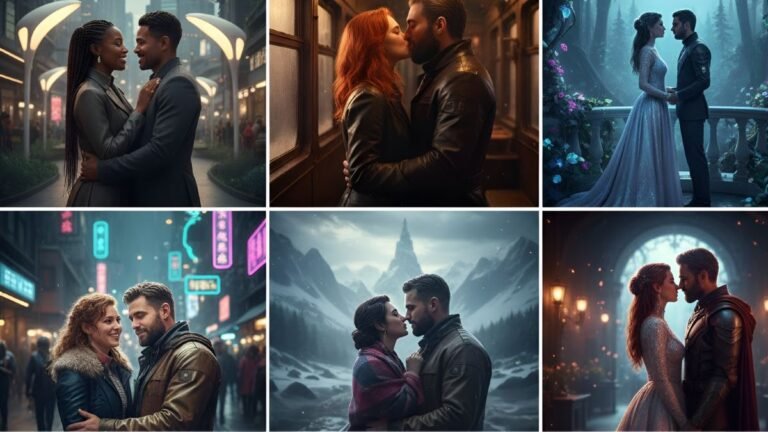 Gemini AI couple photo prompts, 4K cinematic couple portraits, viral couple photo ideas, Gemini AI prompts 2025, romantic portrait prompts, studio lighting prompts, outdoor golden hour prompts, moody film look prompts, fashion editorial couple, bokeh background portraits,