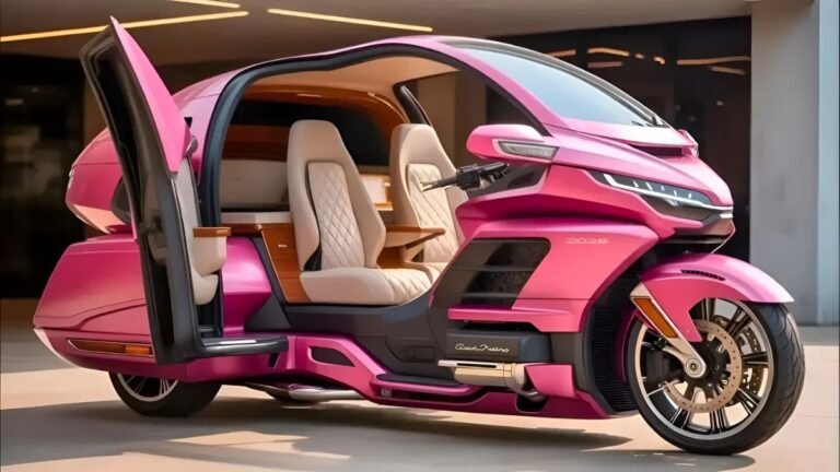 Honda Gold Wing 2025, electric tricycle camper, Honda Gold Wing electric, 50th anniversary edition, touring luxury motorcycle, premium touring trike, three wheeler EV, camper motorcycle, adventure touring camper, long distance touring EV,