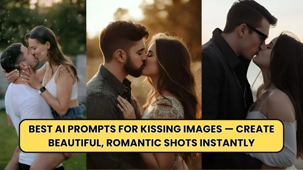 AI kissing image prompts, romantic AI prompts, kissing photo prompts, AI romantic photography, couple kissing prompts, AI love image ideas, romantic shot prompts, AI photo generation kissing, romantic couple prompts, aesthetic kissing images