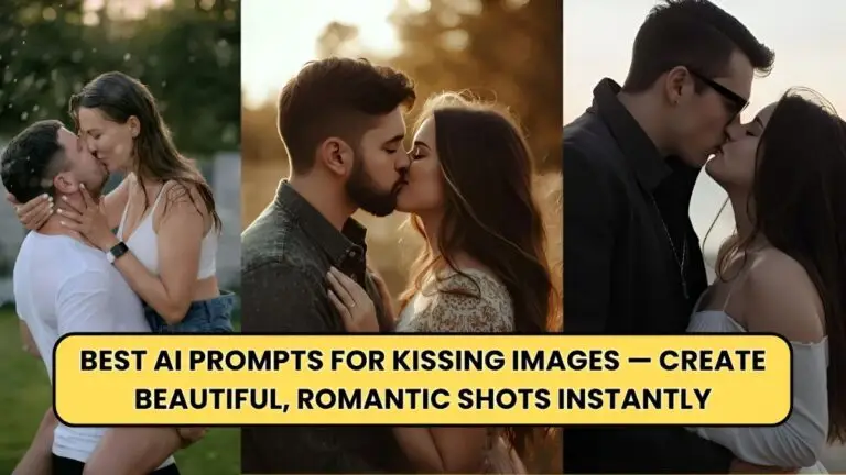 AI kissing image prompts, romantic AI prompts, kissing photo prompts, AI romantic photography, couple kissing prompts, AI love image ideas, romantic shot prompts, AI photo generation kissing, romantic couple prompts, aesthetic kissing images