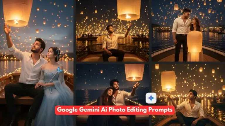 Viral lantern photo prompts, Google Gemini AI editing, Lantern aesthetic photography, Gemini AI photo ideas, Night portrait prompts, Creative lighting photo tips, Cinematic lantern edits, Gemini photography guide, AI photo editing prompts, Moody night photo styles,
